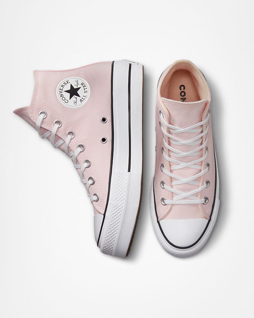 Pantofi Platforma Dama Converse Chuck Taylor All Star Lift Panza Inalti Roz Albi Negrii | RO OSLHJ304